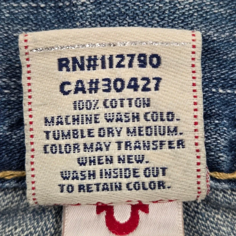 Vintage True Religion Joey Flare Jeans Blue Denim Mens 36x30 Y2K USA MADE